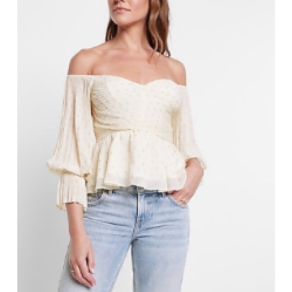 Express off the shoulder peplum top - NWT!!